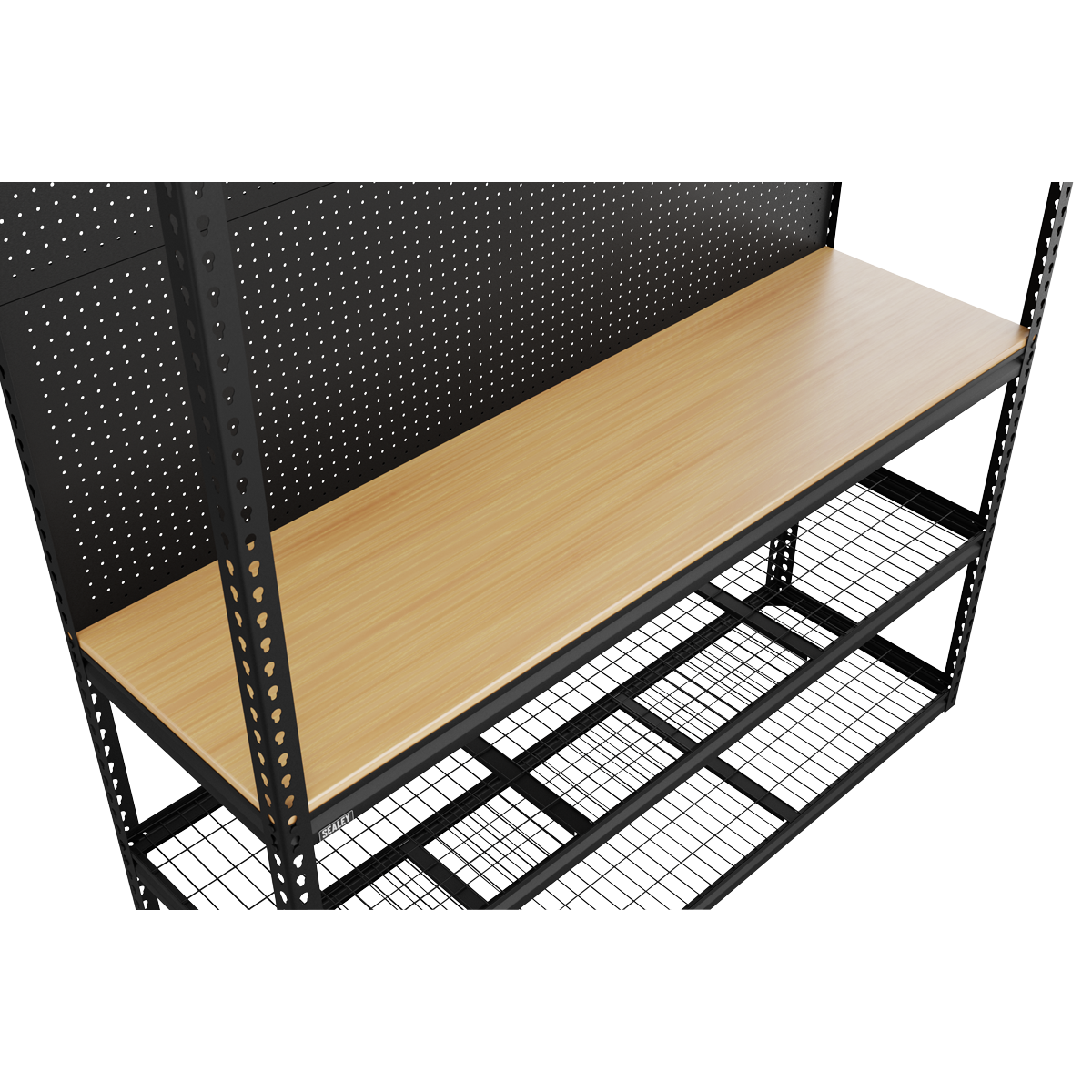 Heavy-Duty Modular Workbench with Racking & Pegboard 300kg Capacity Per Level