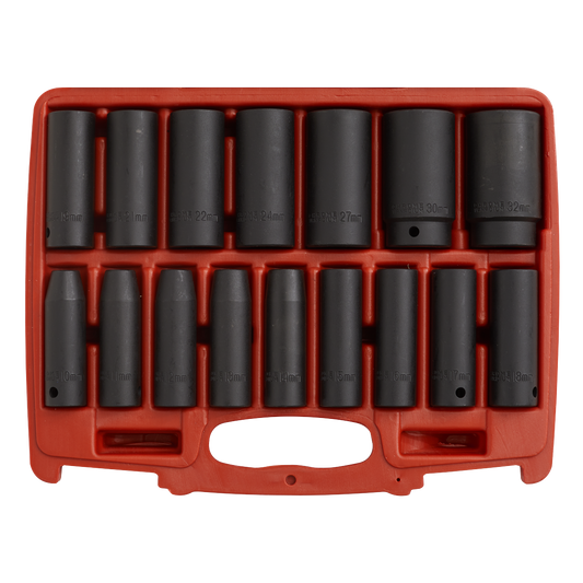 Premier Deep Impact Socket Set 1/2"Sq Drive 16pc