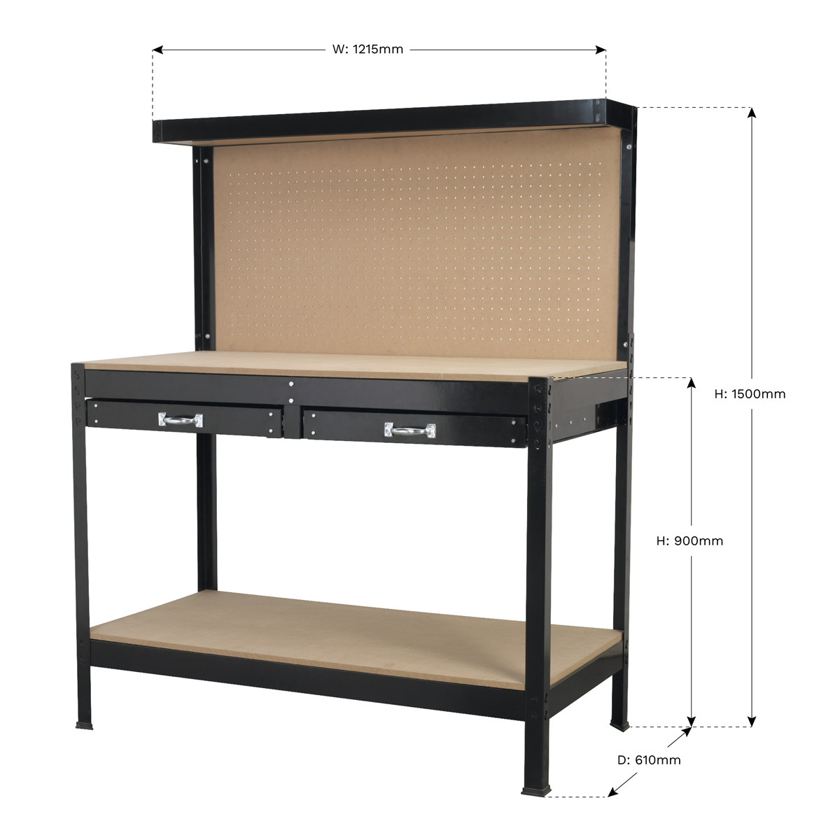 Workstation with 2 Drawers 1.2m