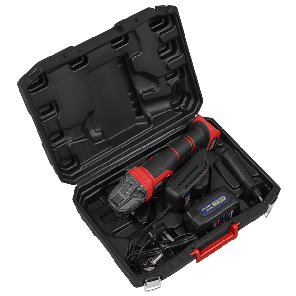115mm Cordless Angle Grinder 18V 3Ah - Red