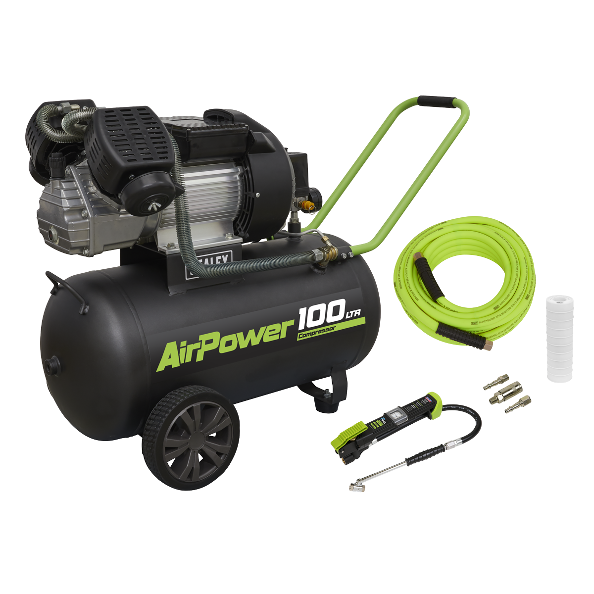 100L Direct Drive V-Twin Air Compressor 3hp with Air Accessory Kit