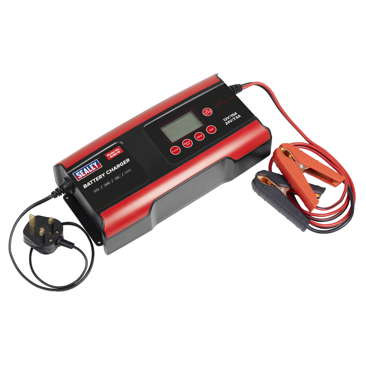 12/24V Compact Smart Battery Charger & Maintainer 15A