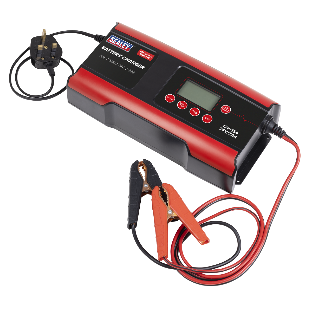 12/24V Compact Smart Battery Charger & Maintainer 15A