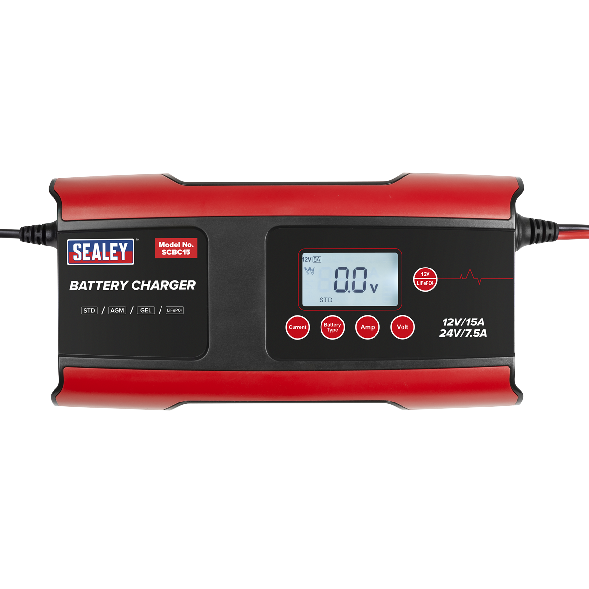 12/24V Compact Smart Battery Charger & Maintainer 15A