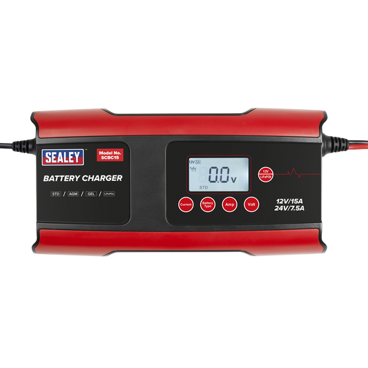 12/24V Compact Smart Battery Charger & Maintainer 15A