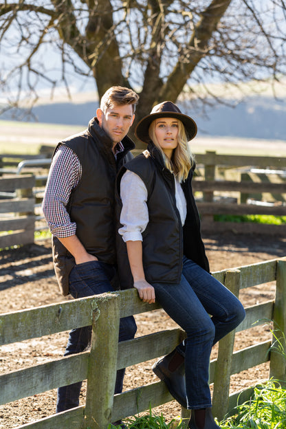 STYX MILL™ Oilskin Brown Fur Lined Vest