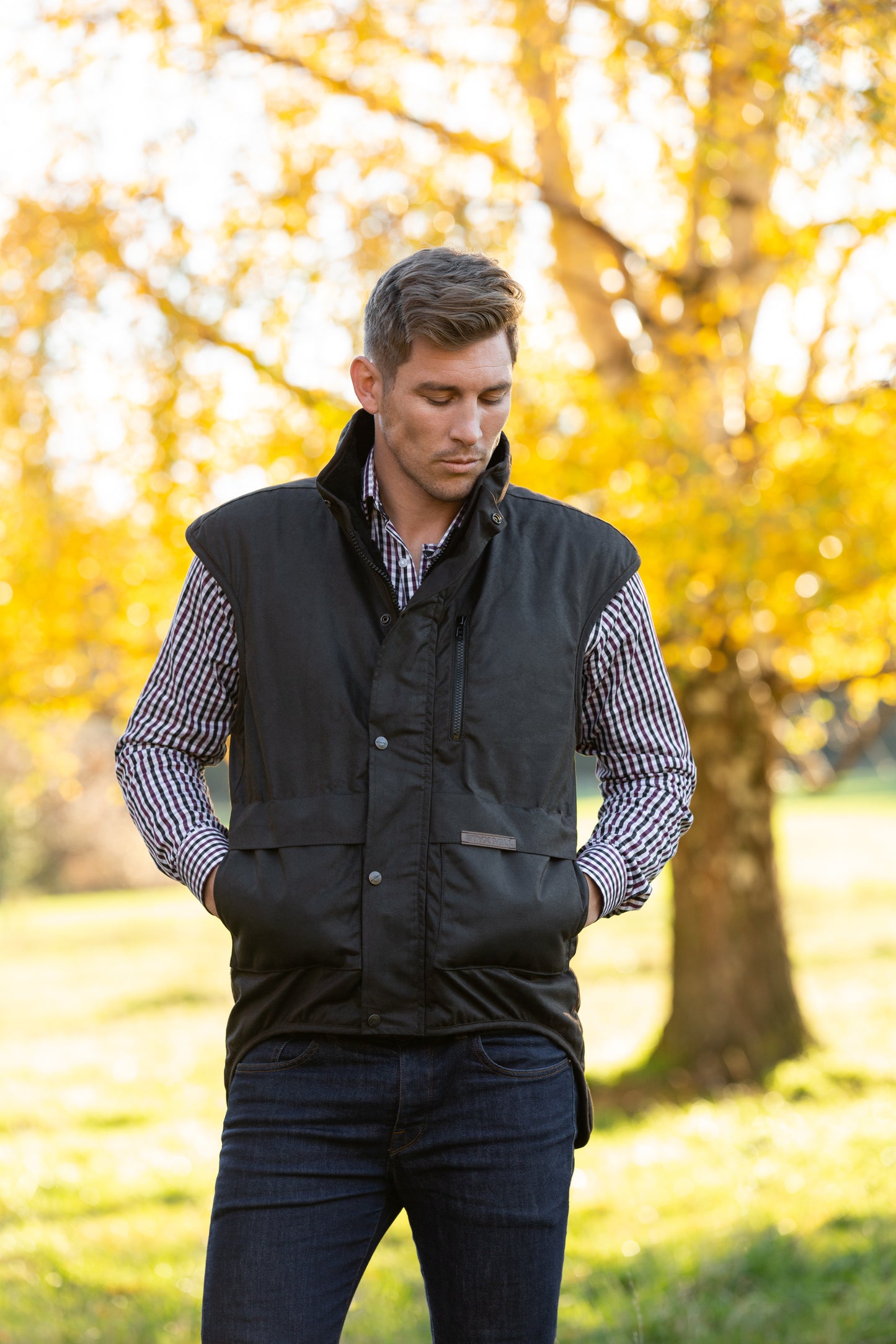 STYX MILL™ Oilskin Brown Fur Lined Vest