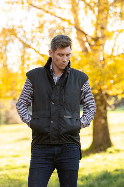 STYX MILL™ Oilskin Brown Fur Lined Vest