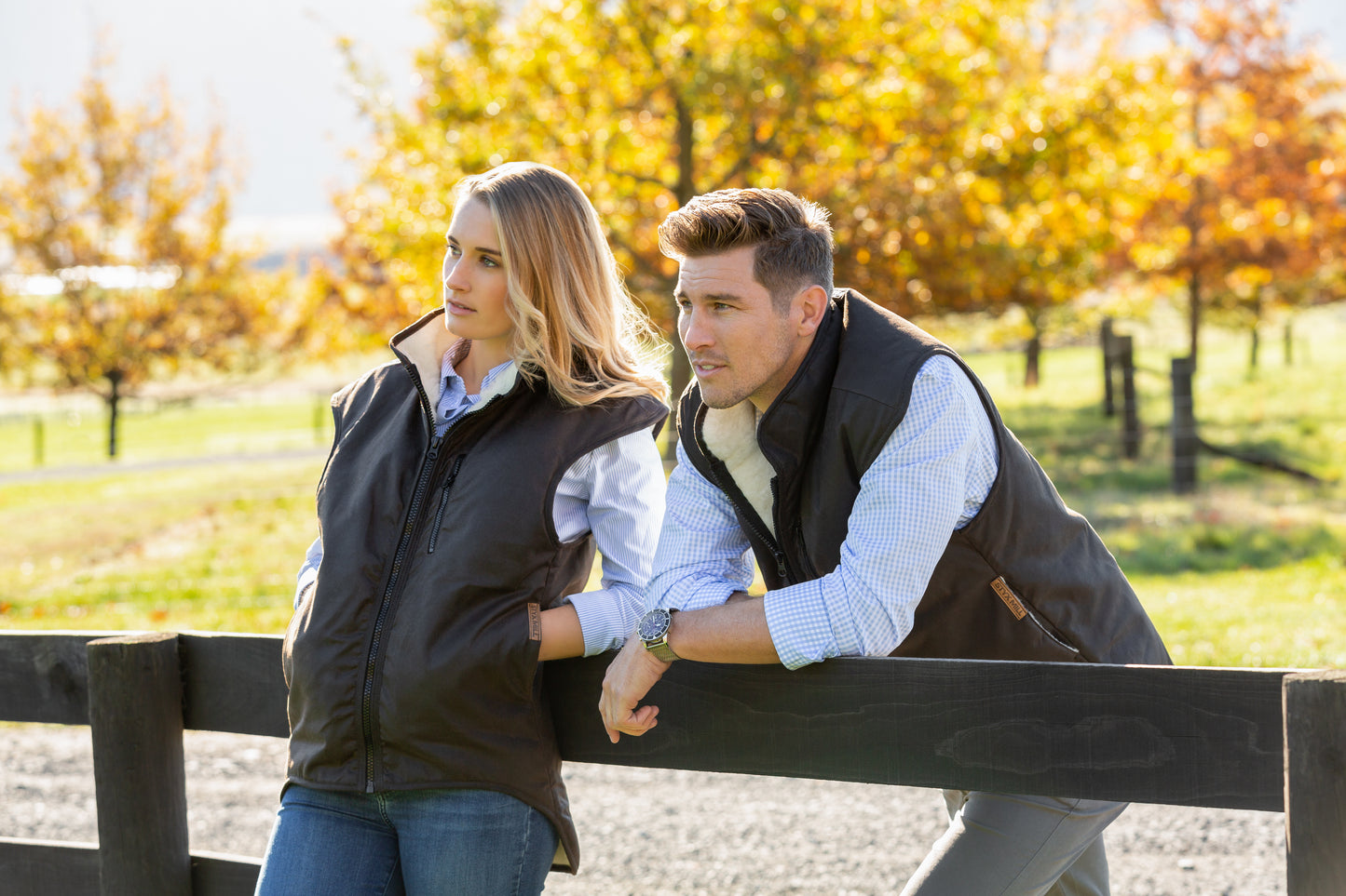 STYX MILL™ Brown Oilskin Shearling Vest