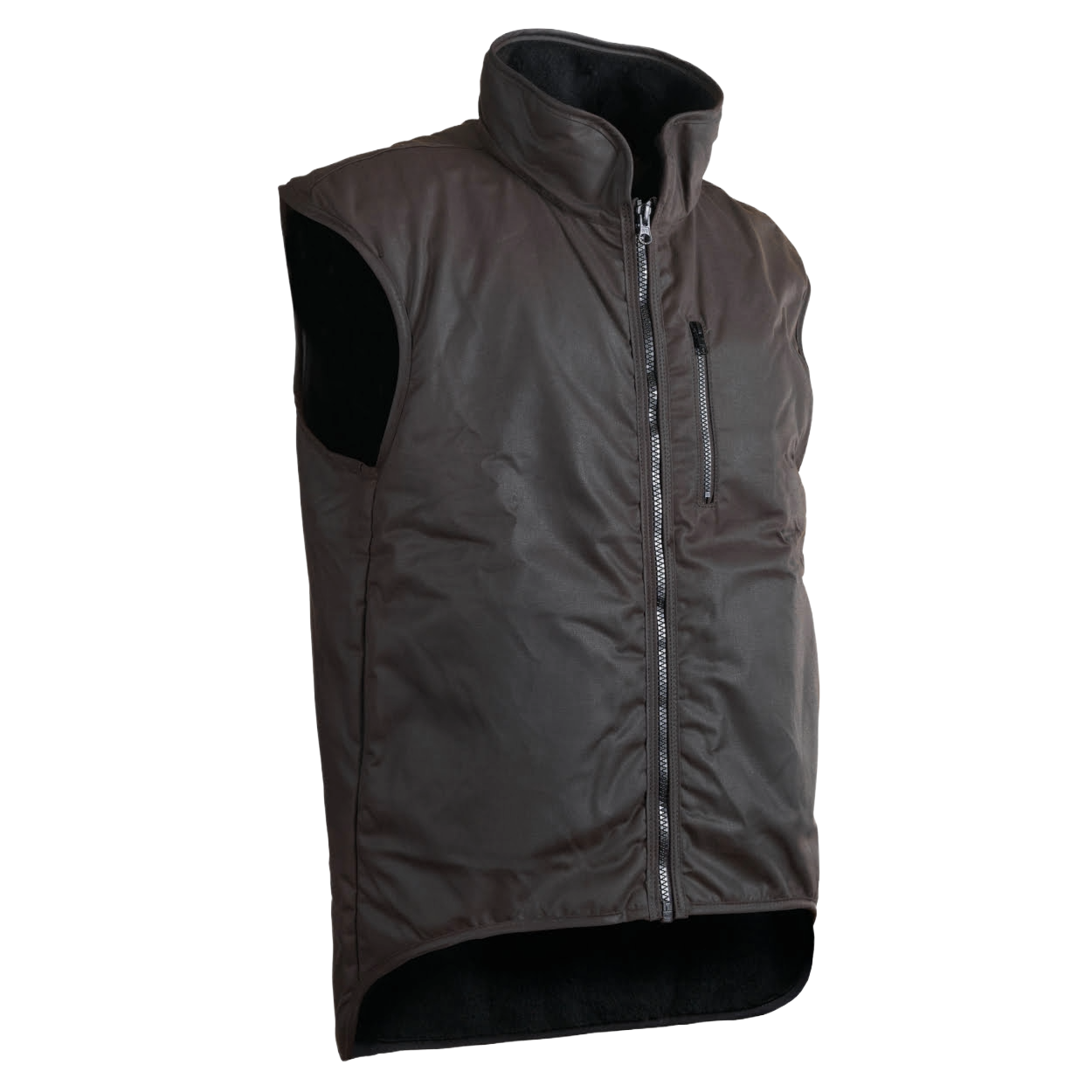STYX MILL™ Oilskin Brown Fur Lined Vest