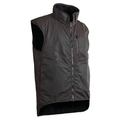 STYX MILL™ Oilskin Brown Fur Lined Vest