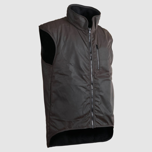 STYX MILL™ Oilskin Brown Fur Lined Vest